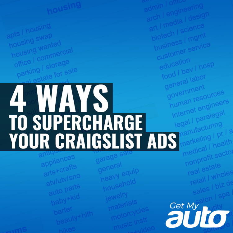 4 Ways to Supercharge Your Craigslist Ads - featured image for Automotive Digital Marketing article